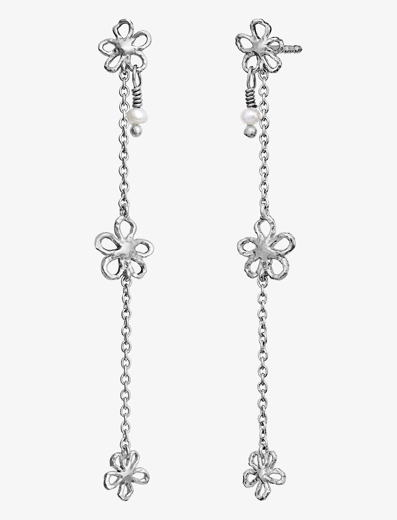 Maanesten - Felixa Earrings - perleøreringe - silver - 2