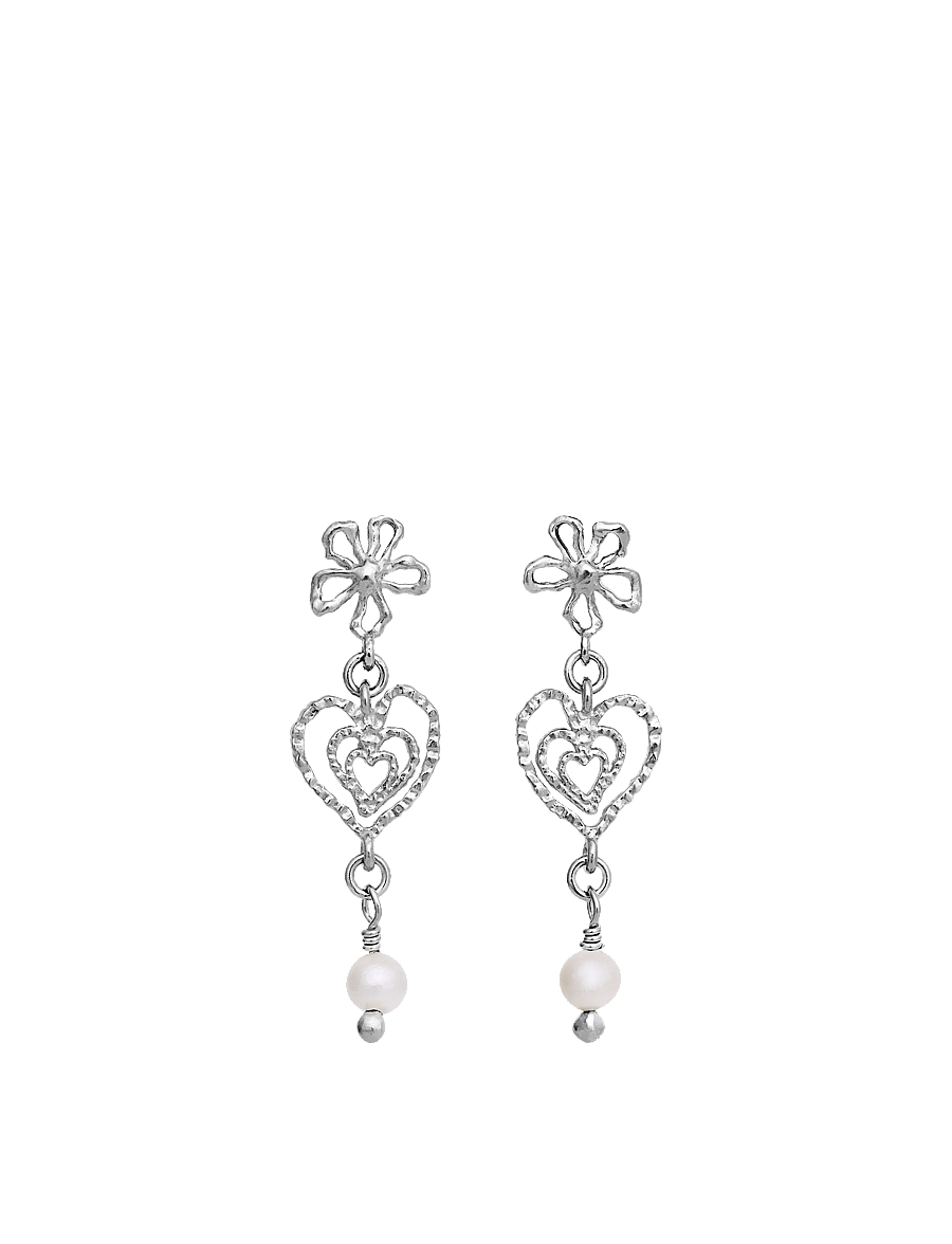Maanesten - Izabel Earrings - perlenohrringe - silver - 0