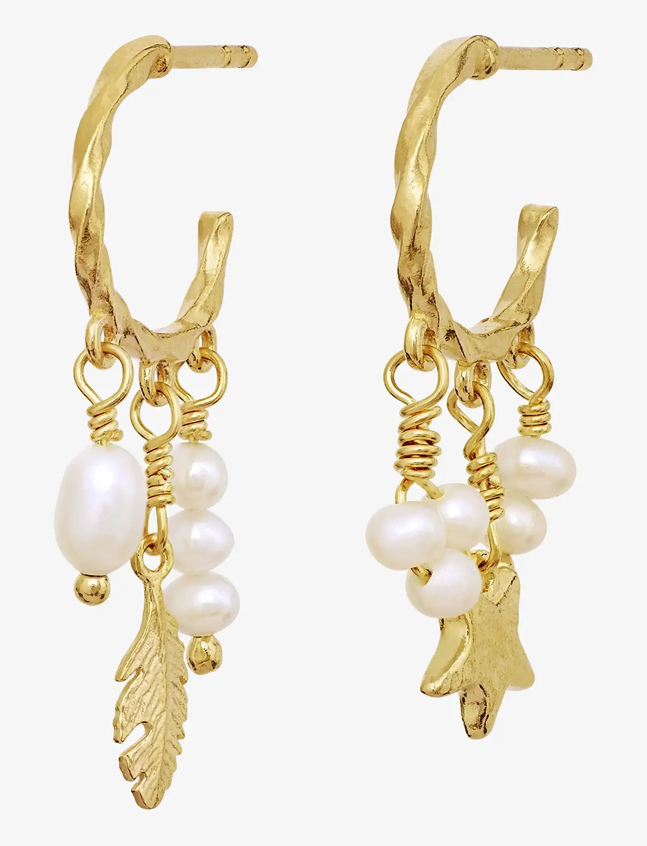 Maanesten - Susu Earrings - perleøreringe - gold - 0