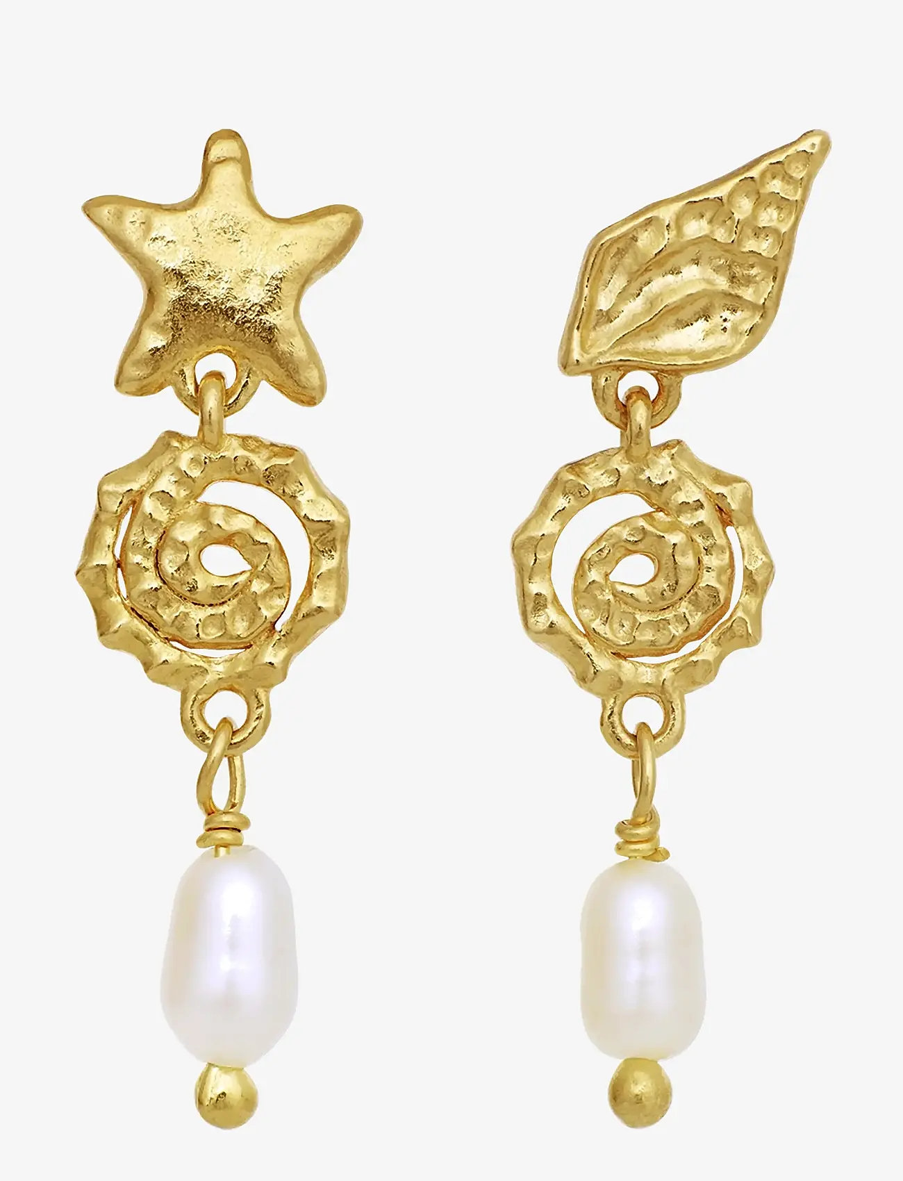 Maanesten - Zumi Earrings - perlenohrringe - gold - 0