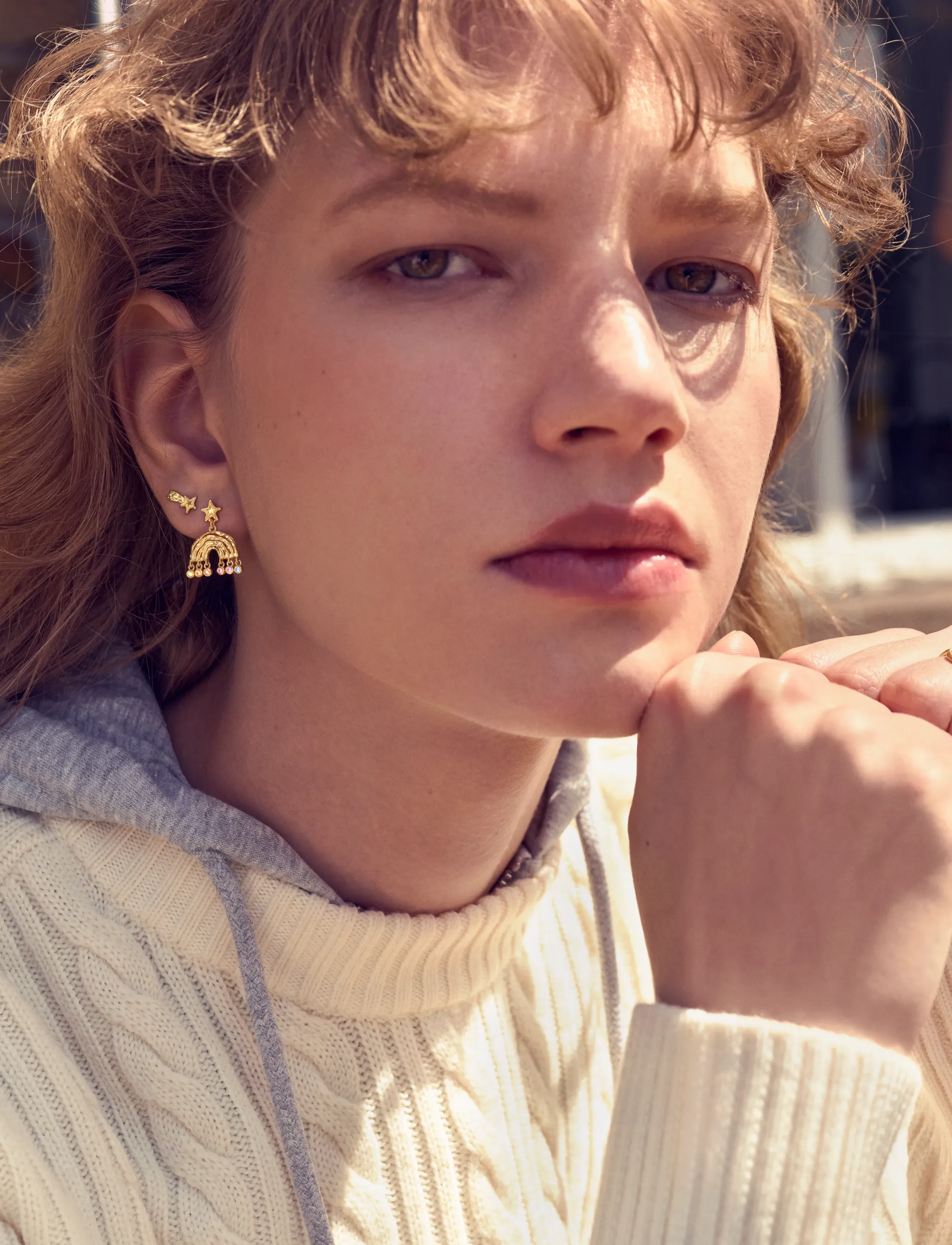 Maanesten Tira Earrings, One Size, Gold - Studs, Frauen