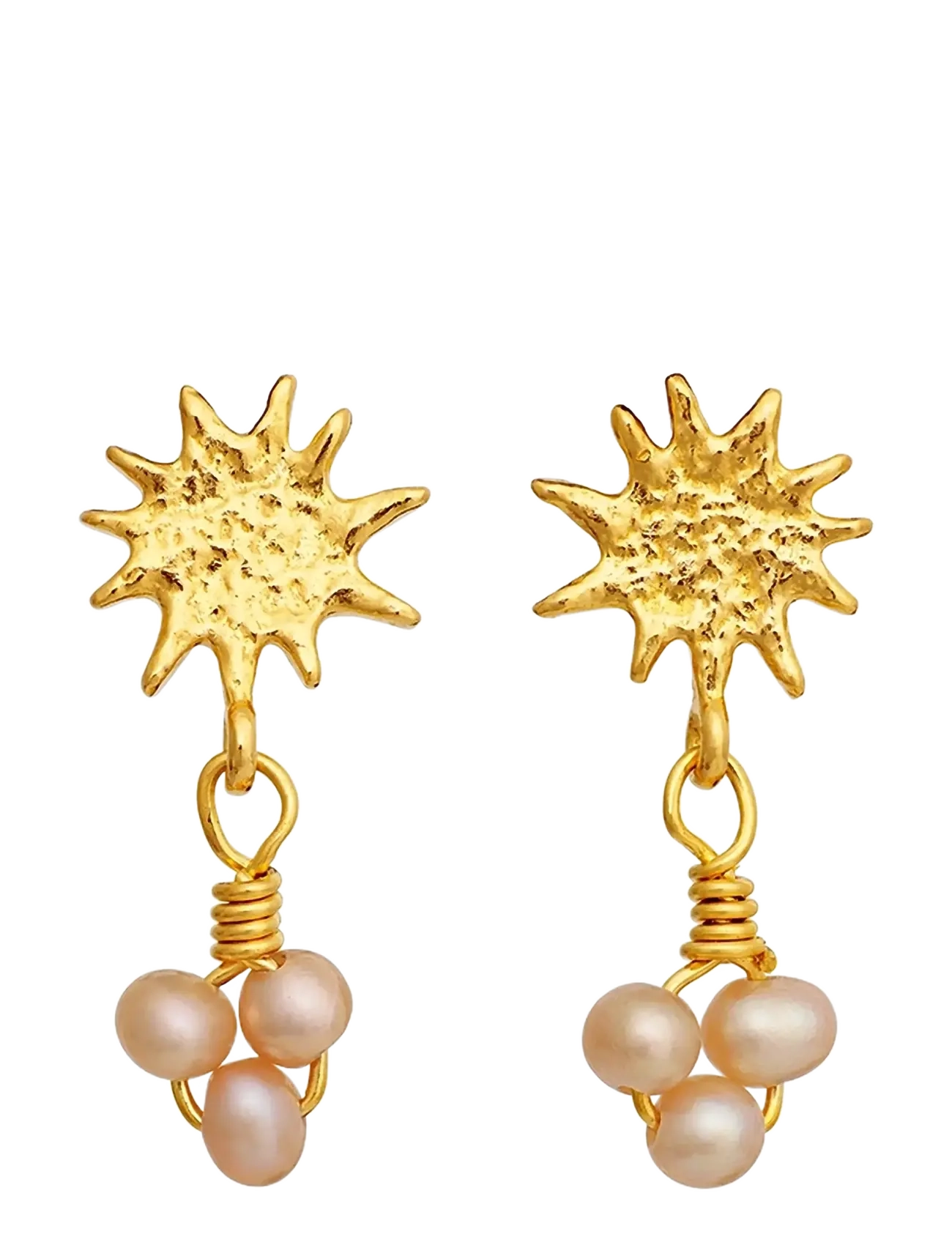 Maanesten Lucie Earrings, Kvinder, Solstråle Øreringe Med Perler, Guld, Str: ONE SIZE