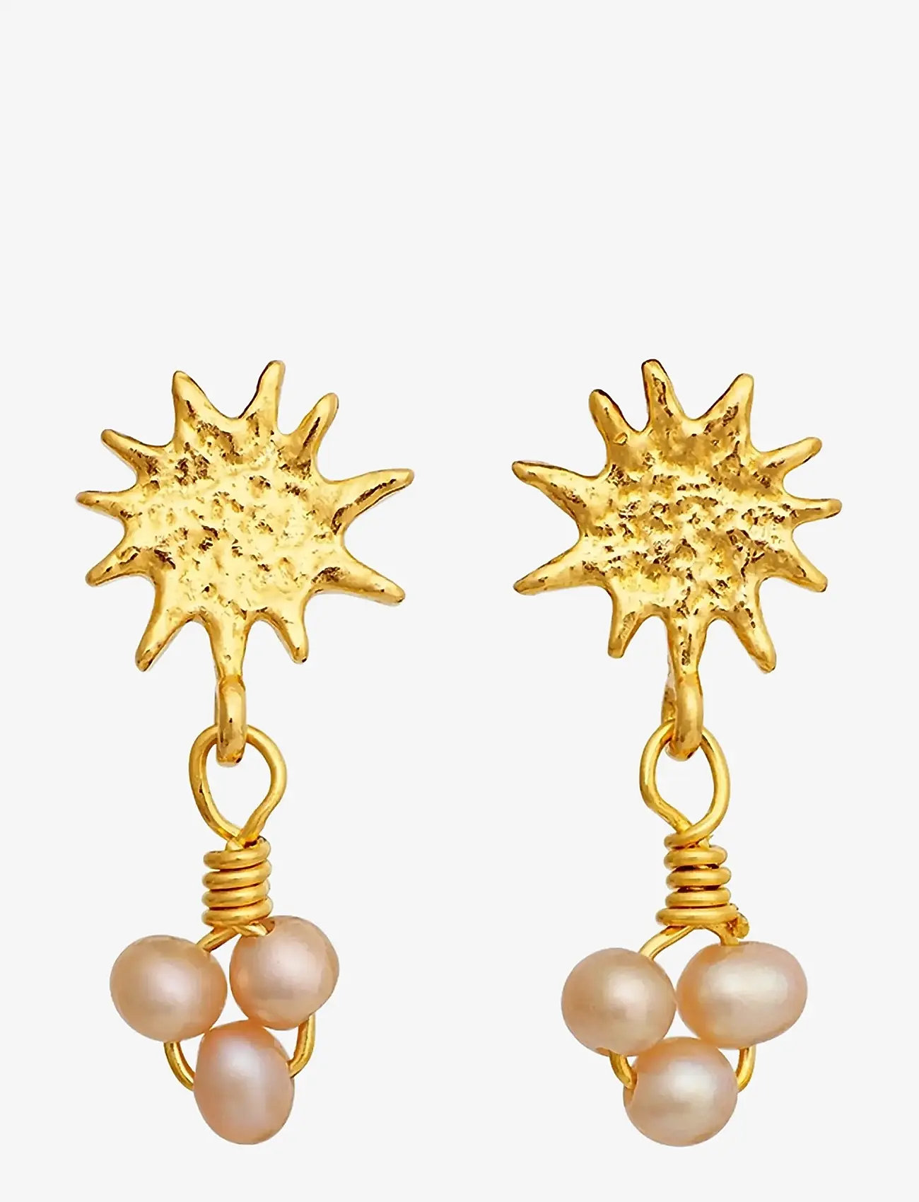 Maanesten - Lucie Earrings - perleøreringe - gold - 0