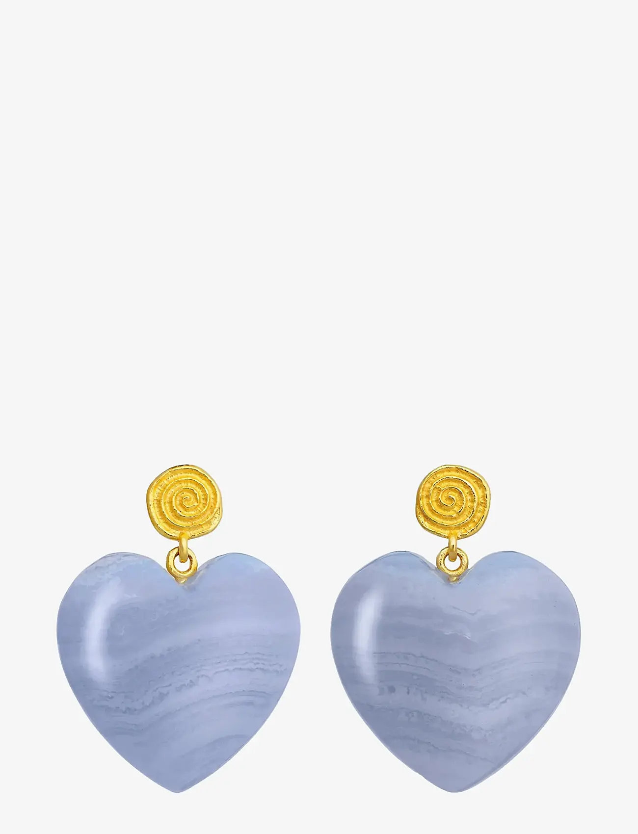 Maanesten - Penny Blue Lace Earrings - rippuvad kõrvarõngad - gold - 1