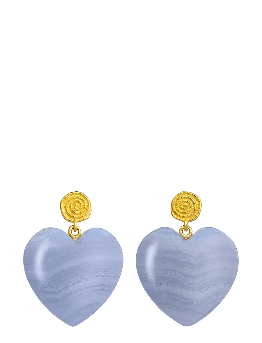 Maanesten - Penny Blue Lace Earrings - Øreringe med vedhæng - gold - 1