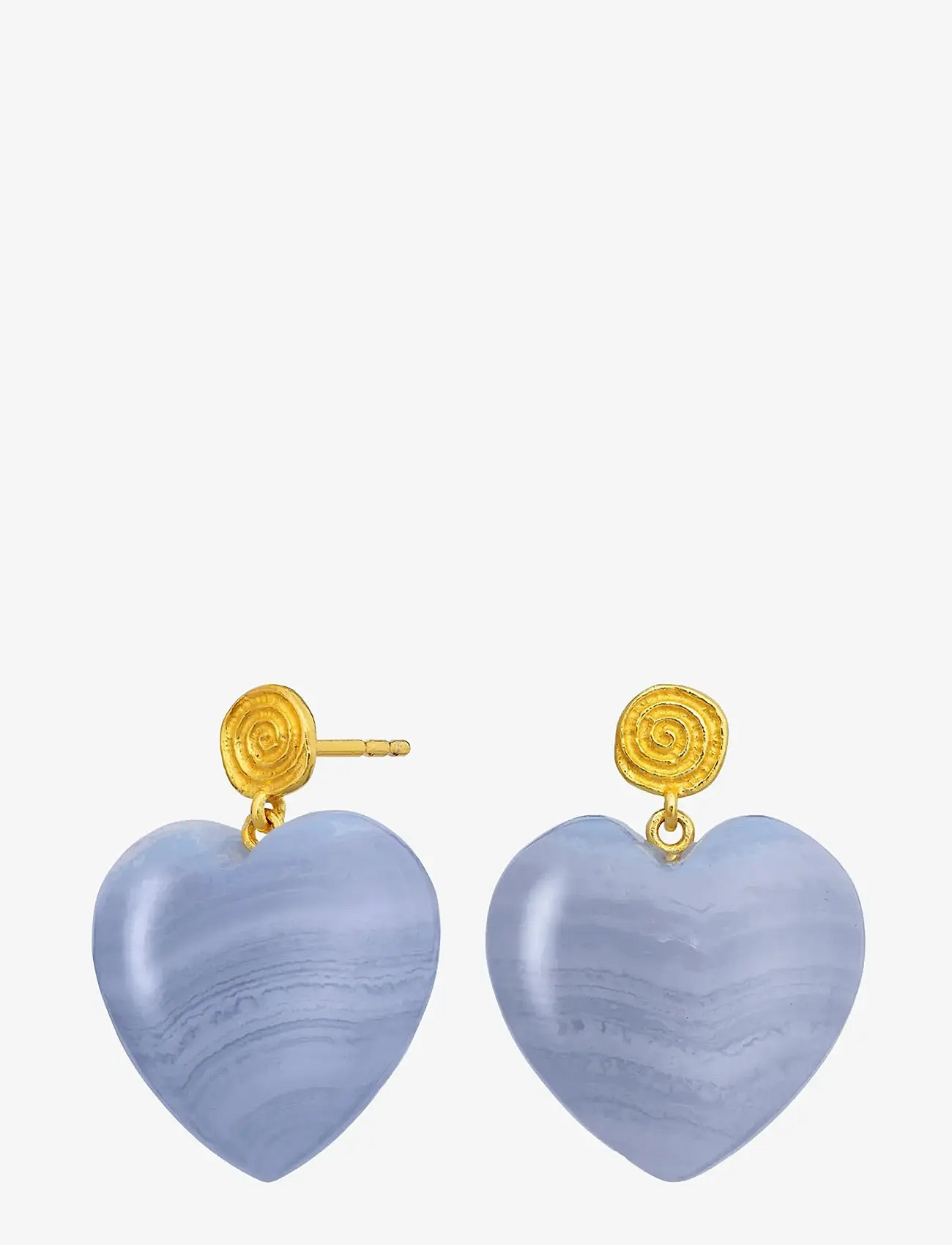 Maanesten - Penny Blue Lace Earrings - rippuvad kõrvarõngad - gold - 2