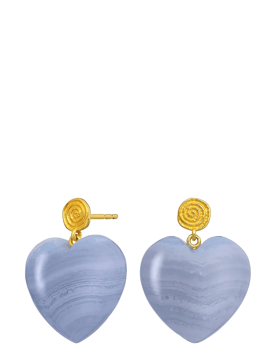 Maanesten - Penny Blue Lace Earrings - Øreringe med vedhæng - gold - 2