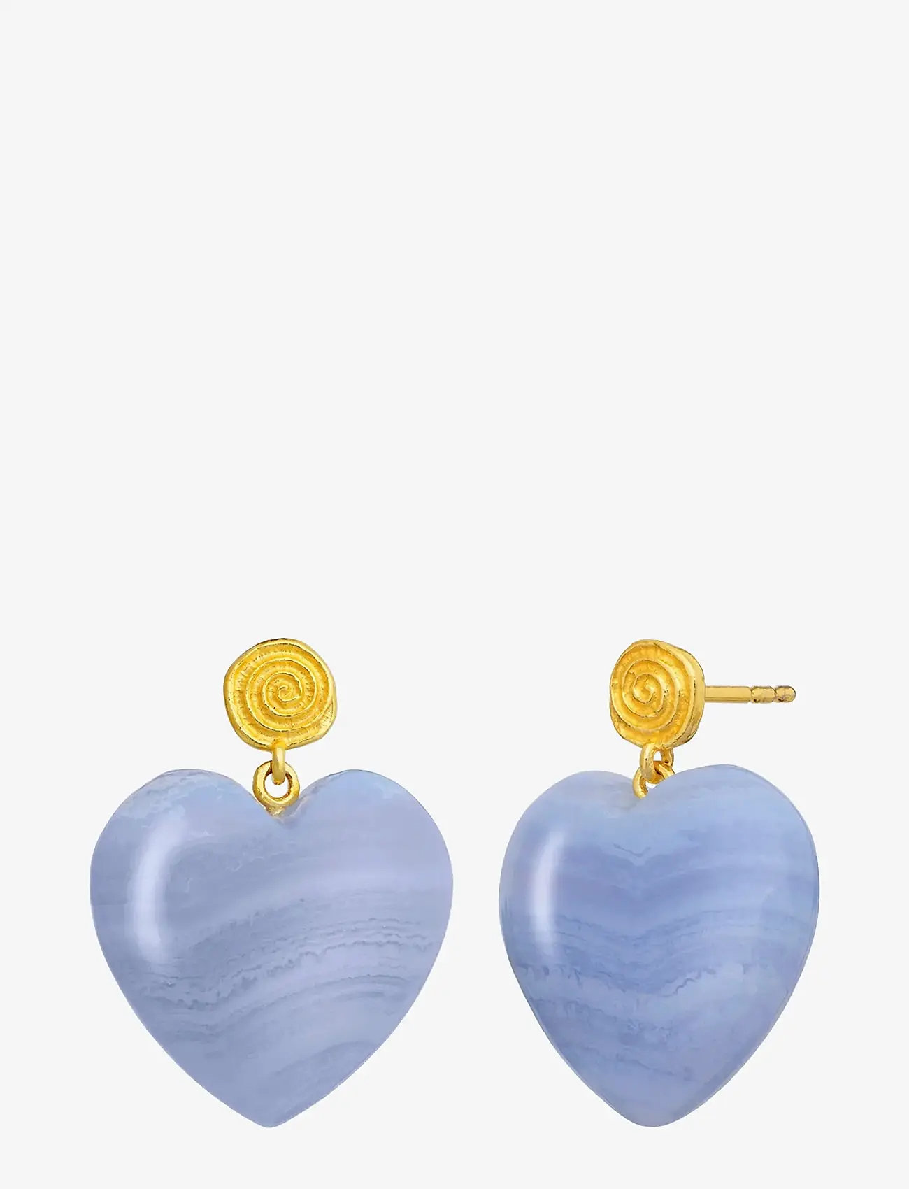 Maanesten - Penny Blue Lace Earrings - rippuvad kõrvarõngad - gold - 3