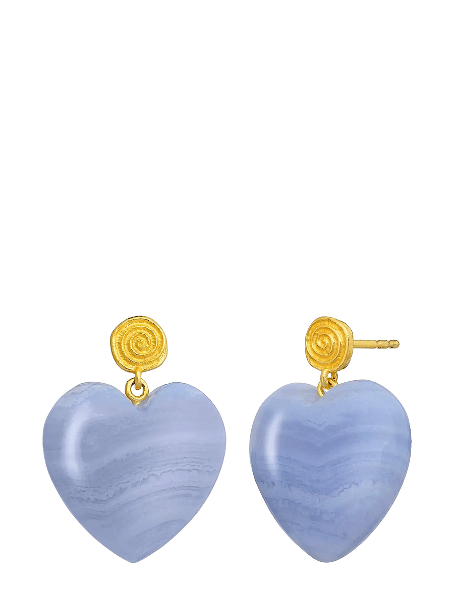 Maanesten - Penny Blue Lace Earrings - Øreringe med vedhæng - gold - 3