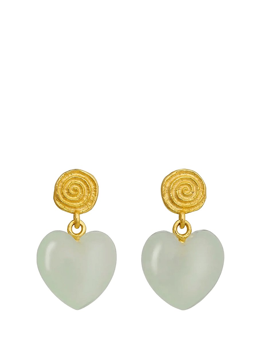 Maanesten - Penny Petite Moss Green Earrings - ohrhänger - gold - 1