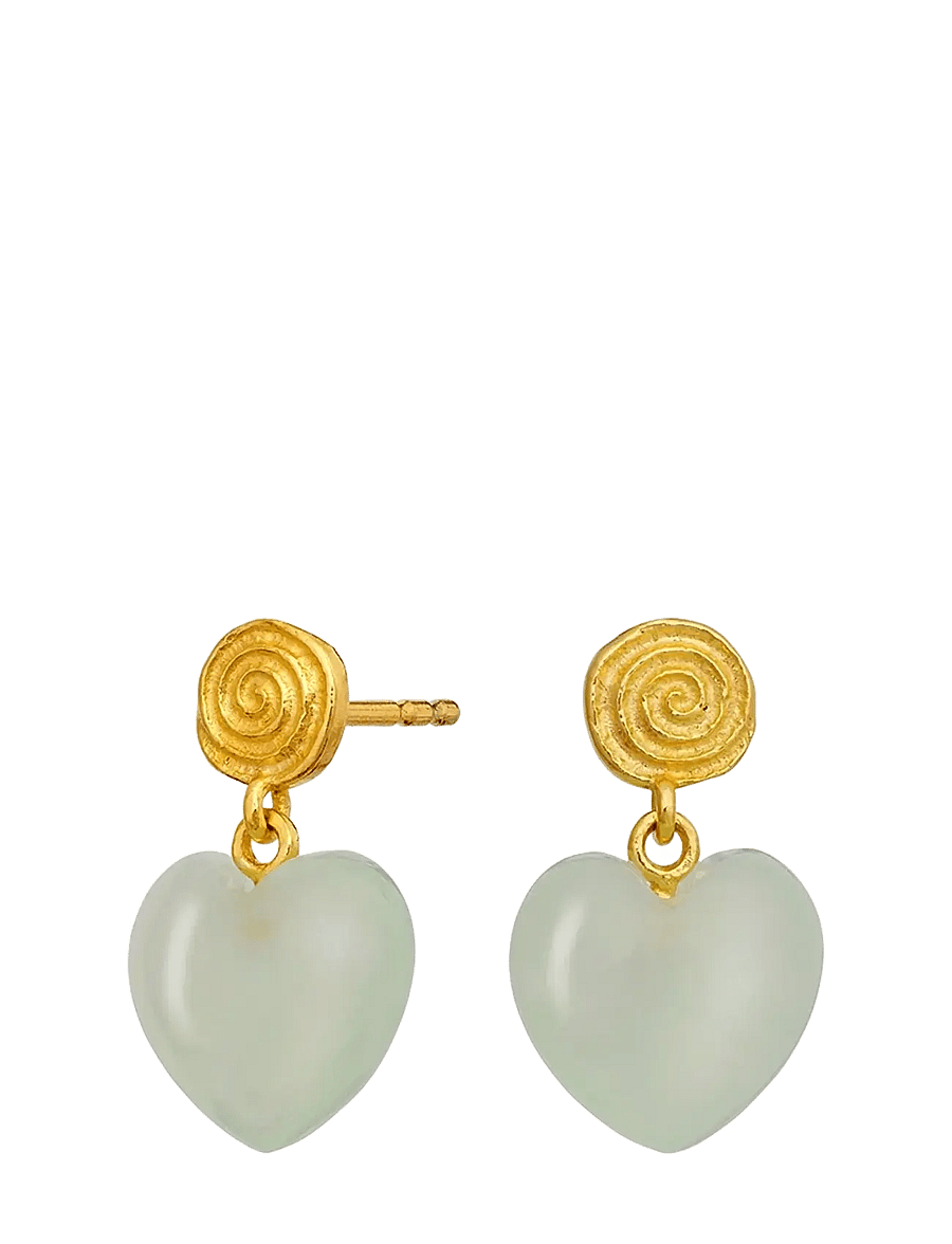 Maanesten - Penny Petite Moss Green Earrings - ohrhänger - gold - 2