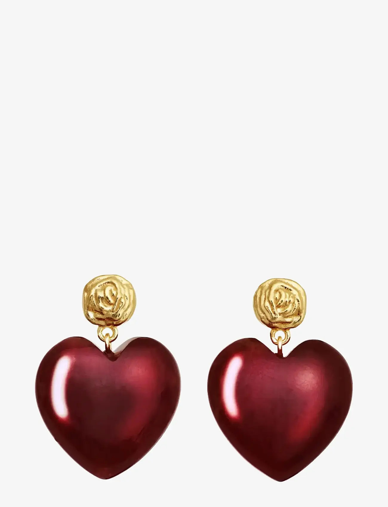 Maanesten - Rosy Heart Earrings - rippuvad kõrvarõngad - 1015 - 1