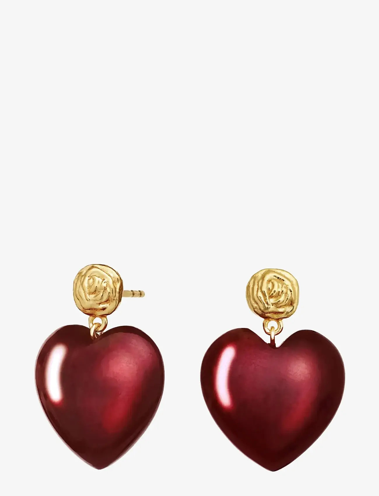 Maanesten - Rosy Heart Earrings - rippuvad kõrvarõngad - 1015 - 2