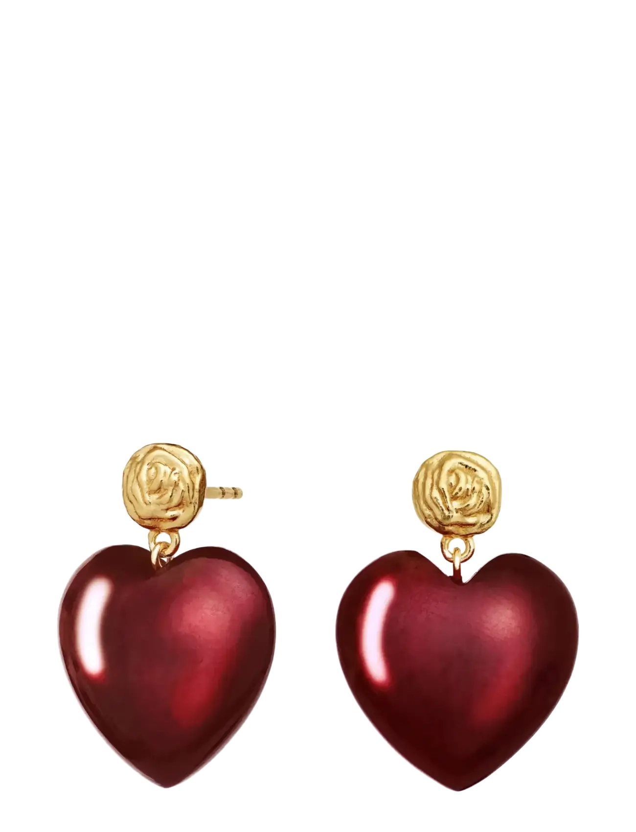 Maanesten - Rosy Heart Earrings - oorhangers - 1015 - 2