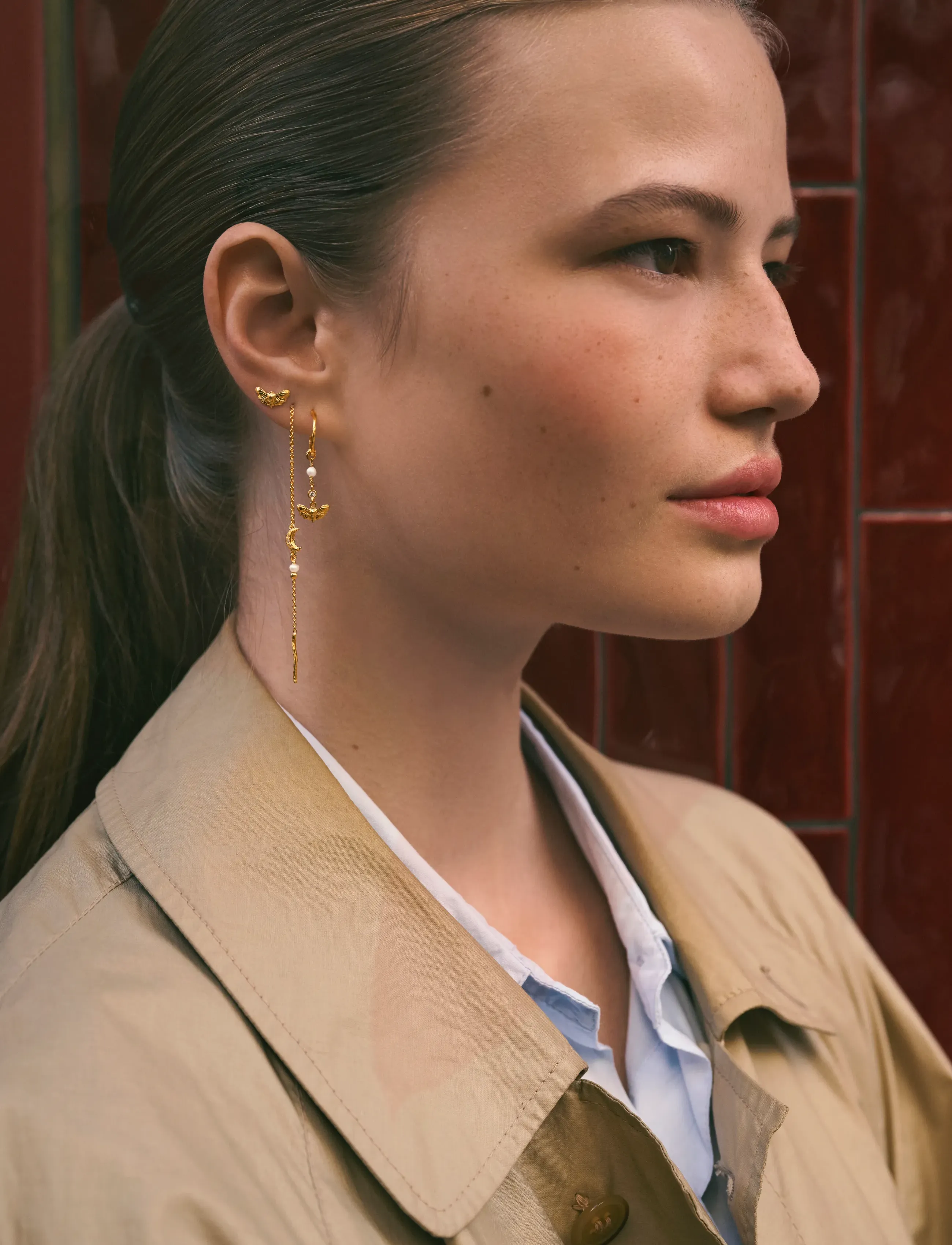 Maanesten - Paulina Earrings - pärlörhängen - gold - 2