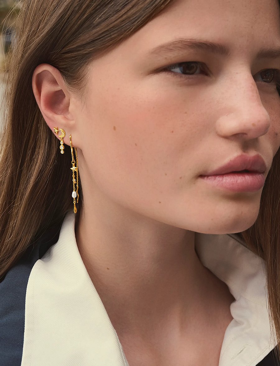 Maanesten - Hilma Earrings - hängande örhängen - gold - 0