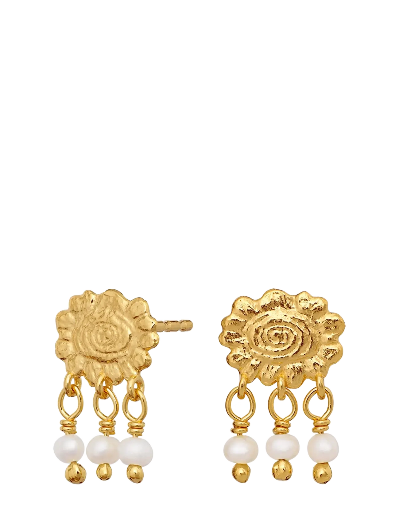 Maanesten - Lena Earrings - perleøreringe - gold - 1
