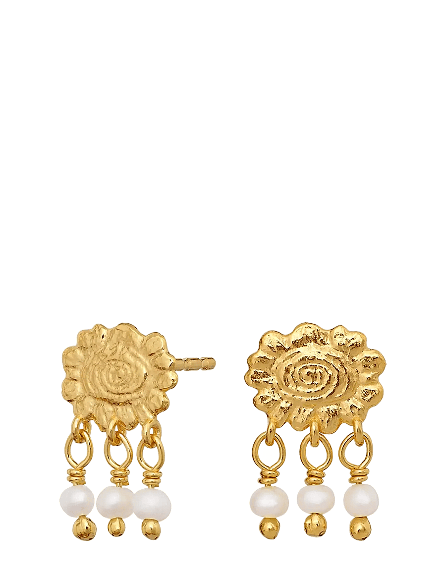 Maanesten - Lena Earrings - perleøreringe - gold - 1