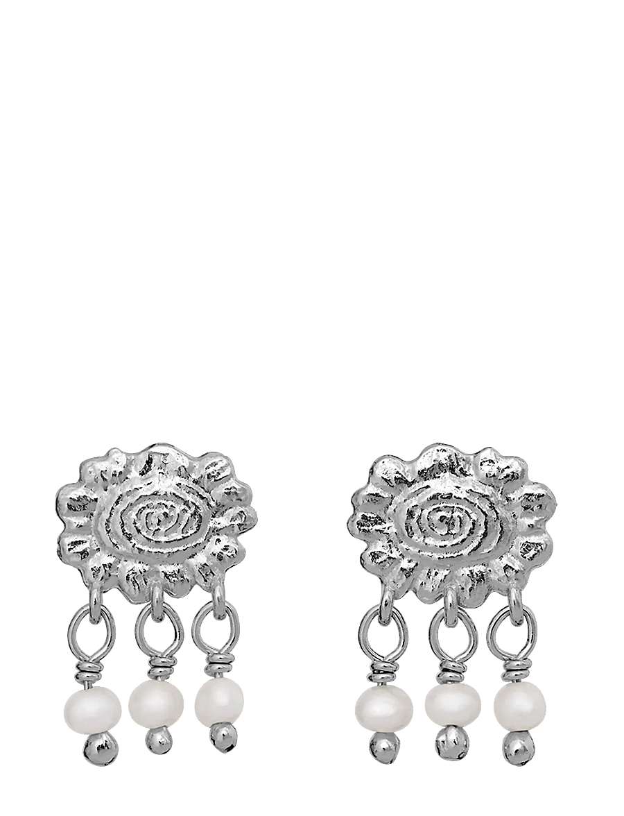 Maanesten - Lena Earrings - perleøreringe - silver - 0