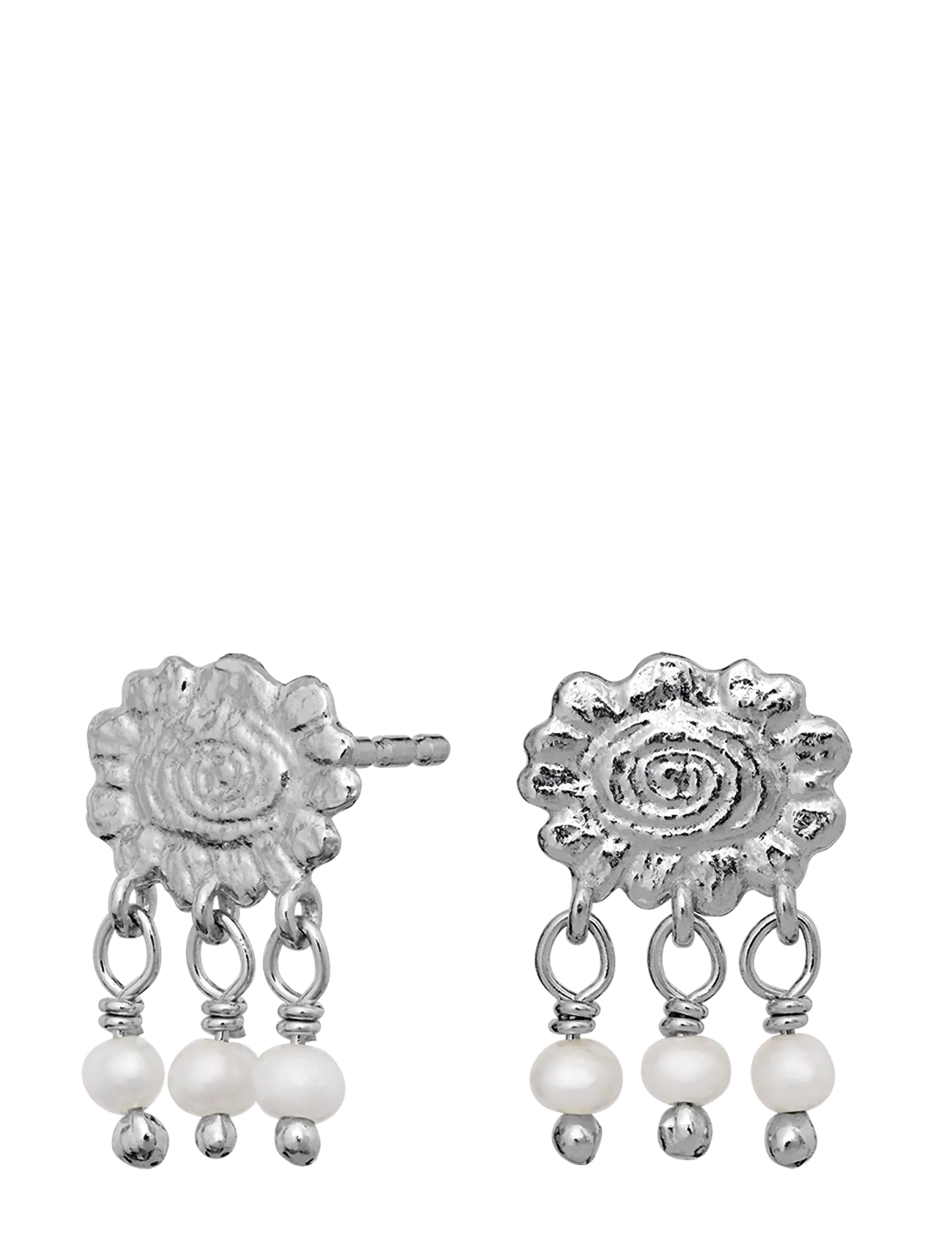 Maanesten - Lena Earrings - perleøreringe - silver - 1