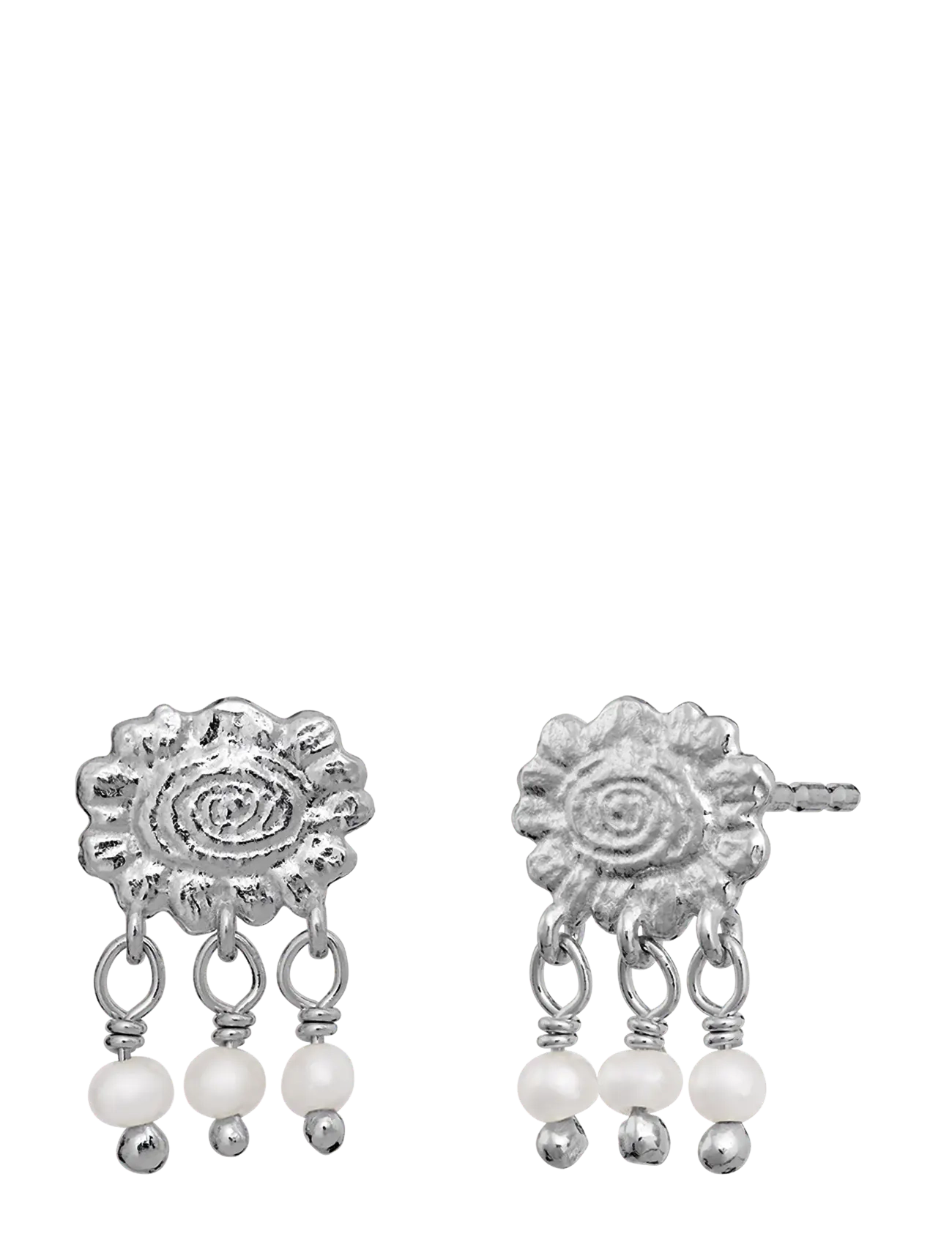 Maanesten - Lena Earrings - perleøreringe - silver - 2
