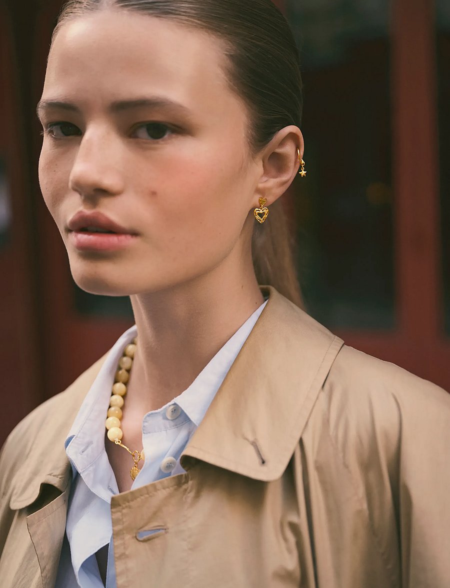 Maanesten - Martha Earrings - hängande örhängen - gold - 0