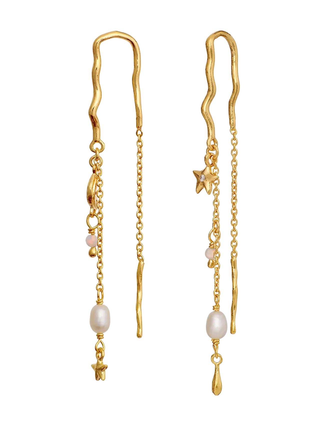 Maanesten - Luzia Earrings - perleøreringe - gold - 1