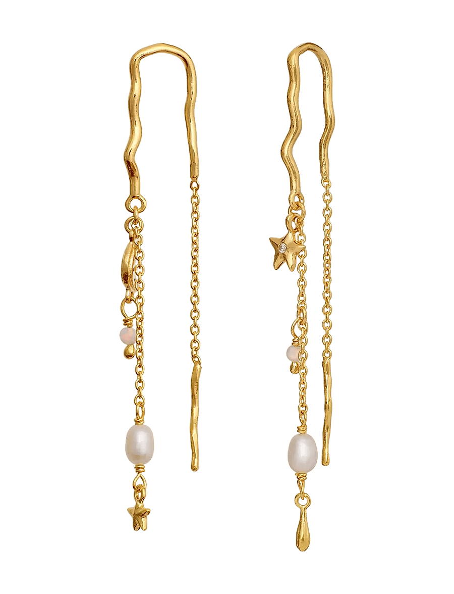 Maanesten - Luzia Earrings - perleøreringe - gold - 1