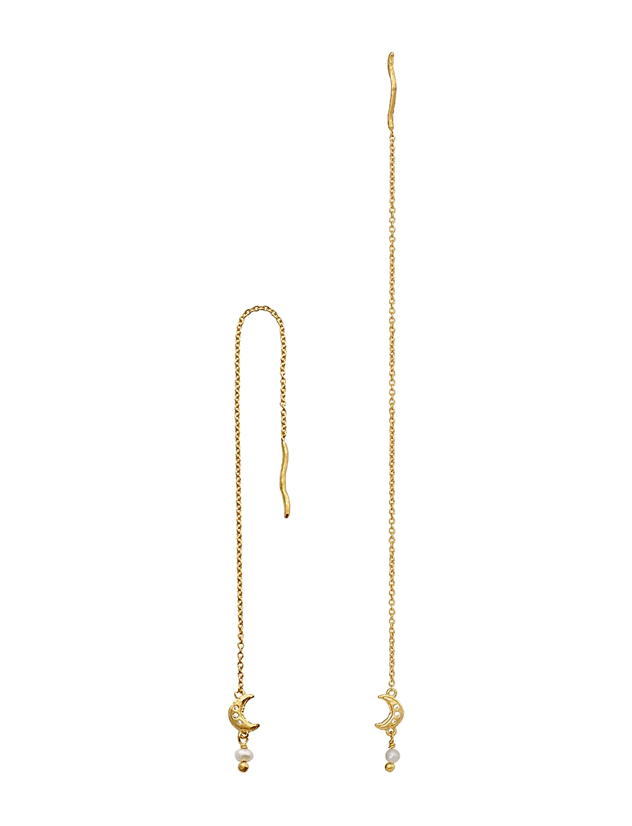 Maanesten - Yami Earrings - perleøreringe - gold - 1