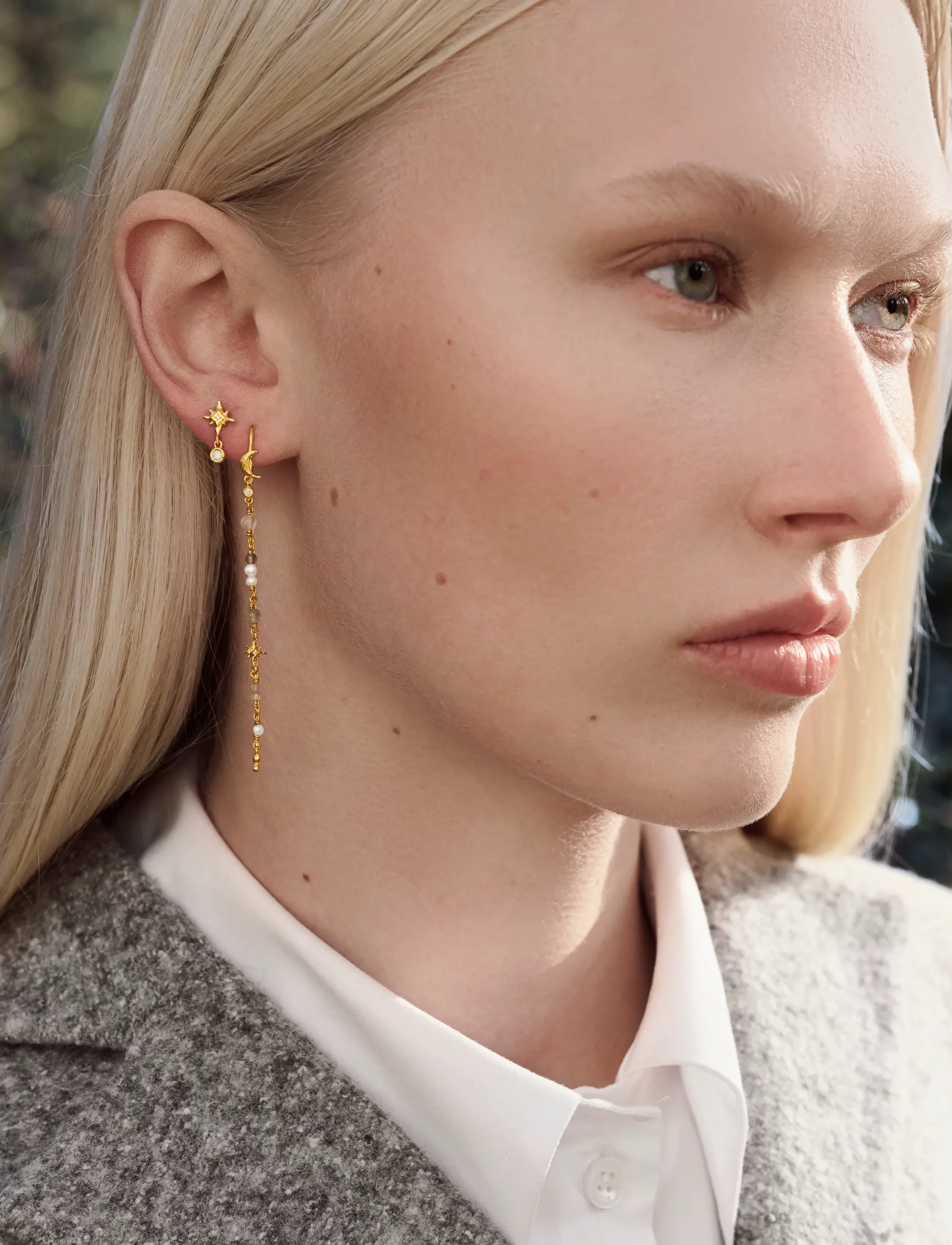 Maanesten - Nor Earrings - Øreringe med vedhæng - gold - 4