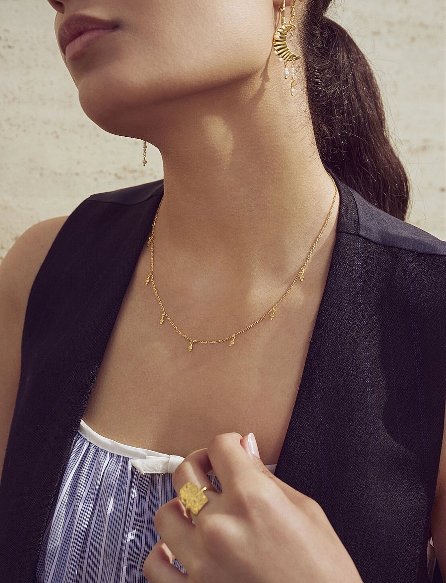 Maanesten - Una Necklace - halskæder - gold - 0