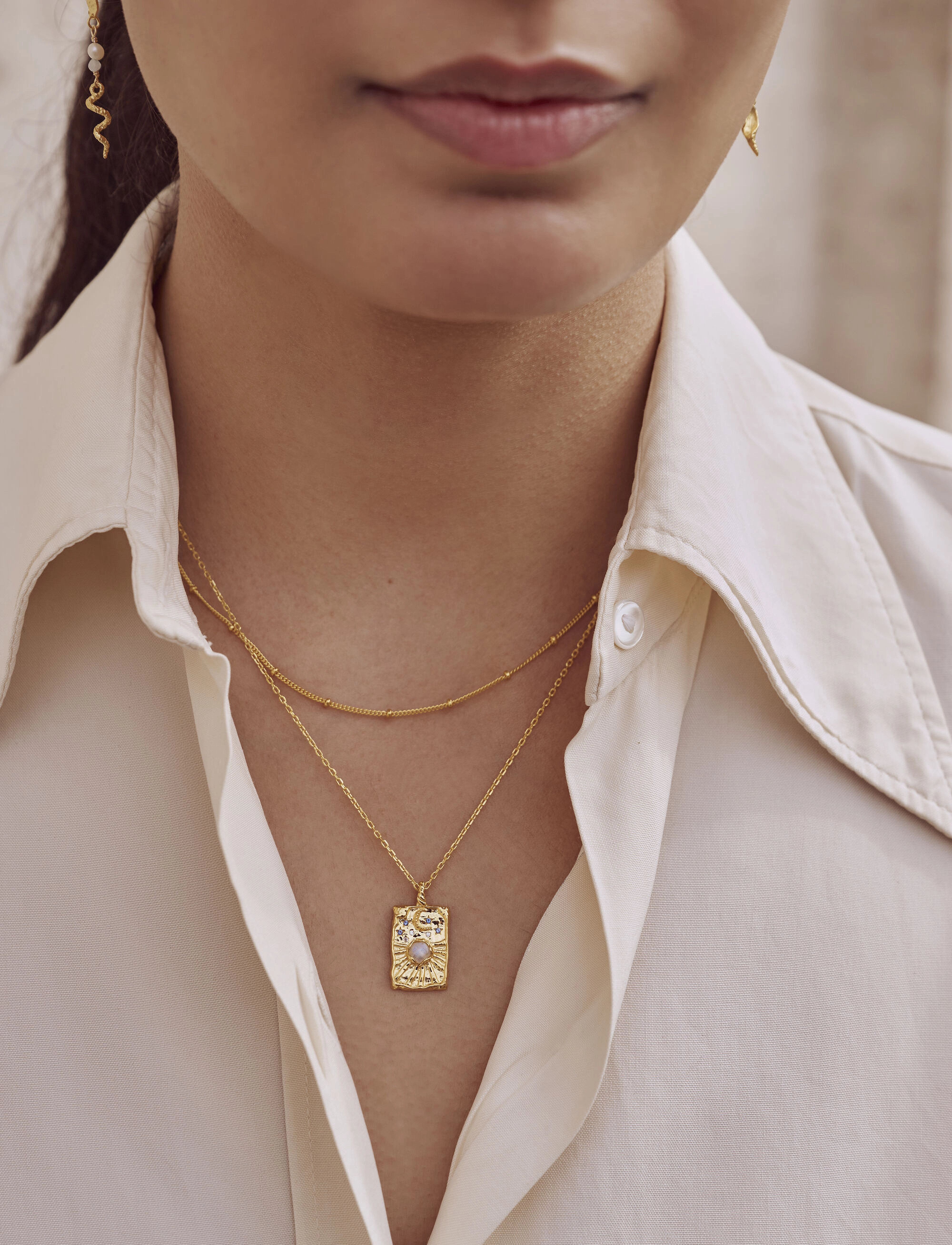 Maanesten Aylin Necklace, One Size, Necklaces, Gold - Dainty Frauen