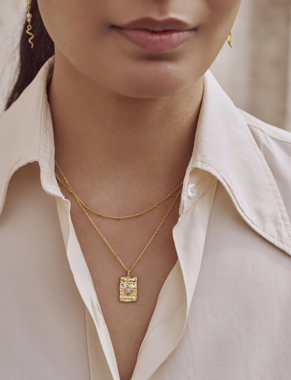 Maanesten - Aylin Necklace - halsband med hänge - gold - 0