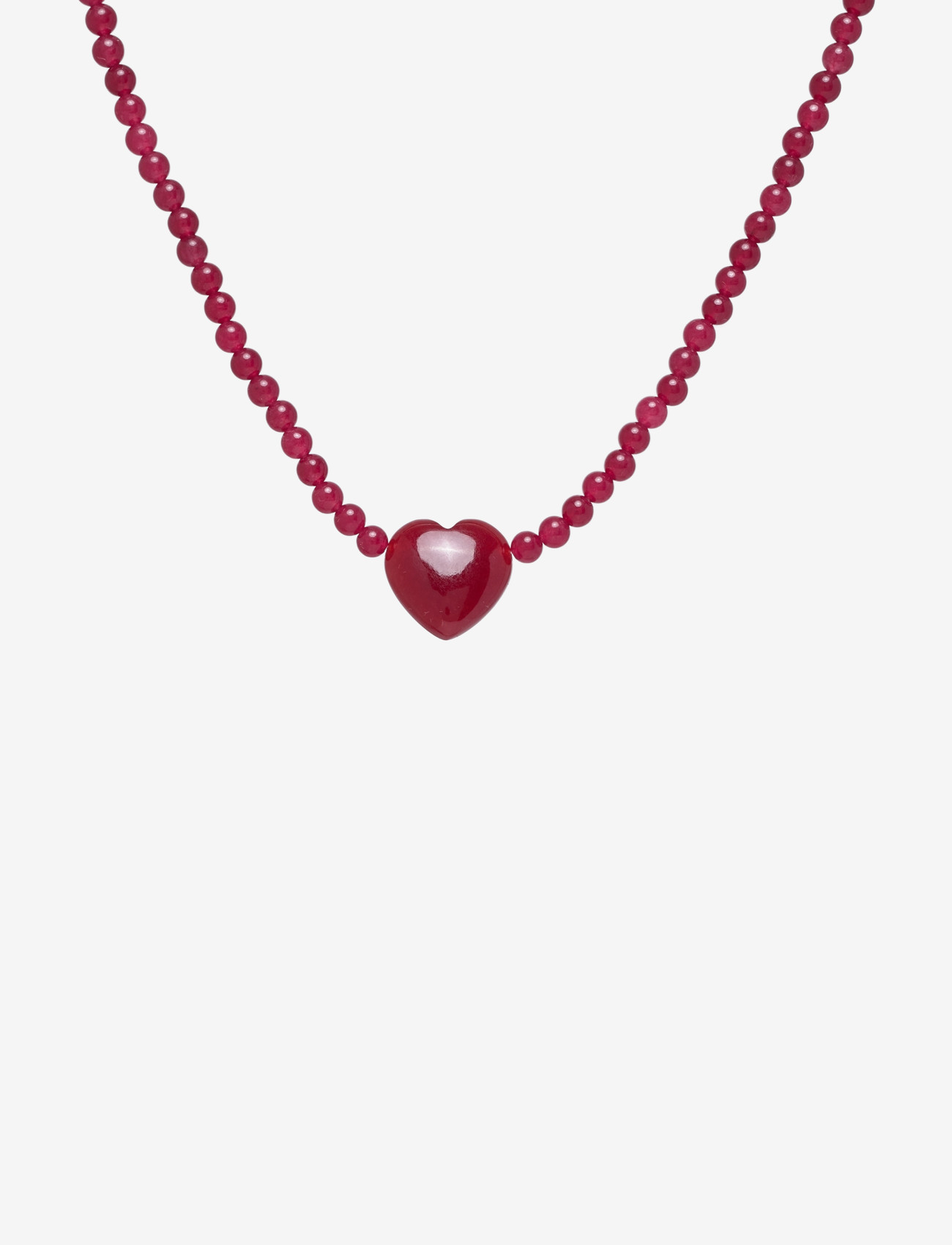 Maanesten - Maroon Heart Necklace - statement-ketten - 1015 - 1