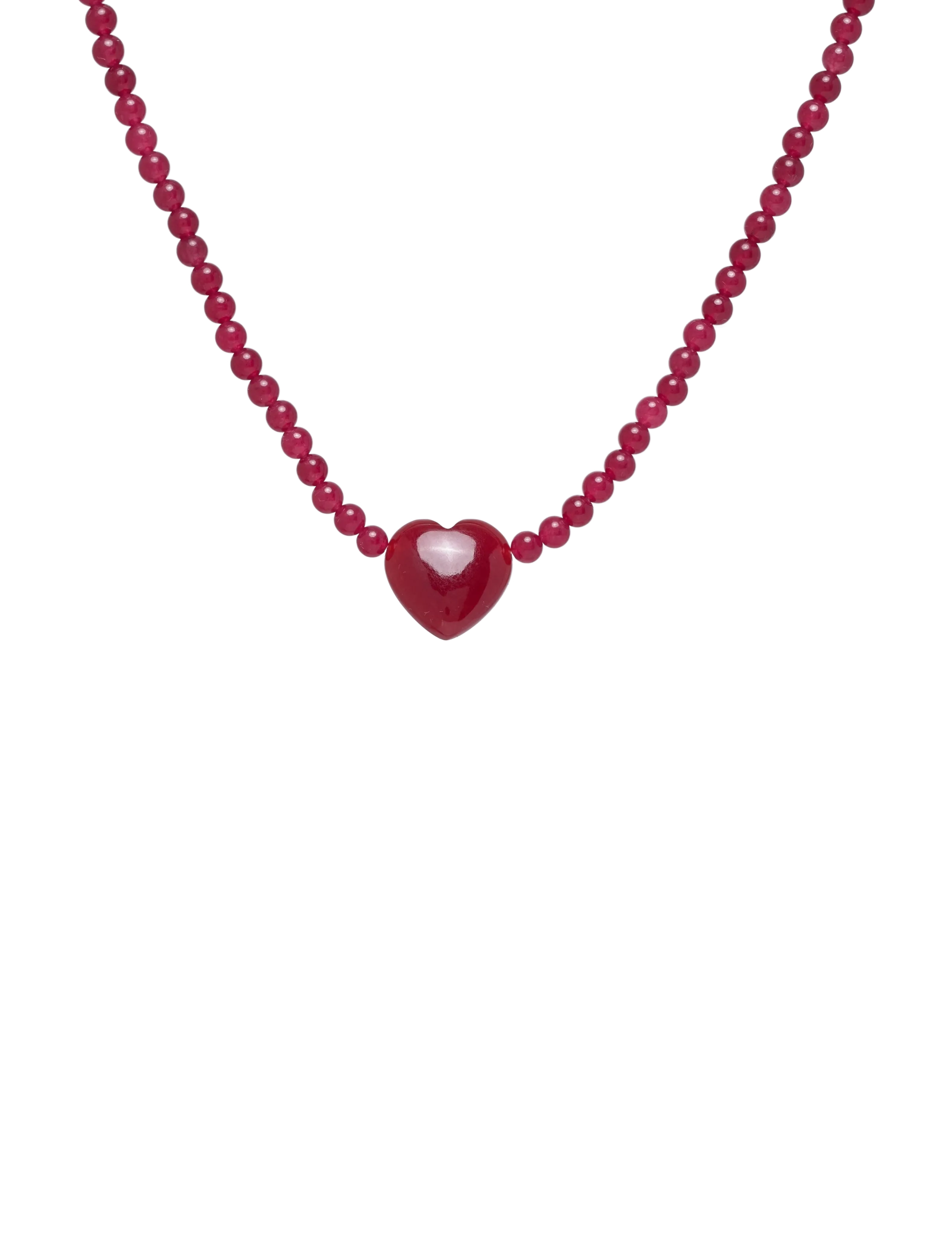Maanesten Maroon Heart Necklace - Accessoarer - 1015 / red