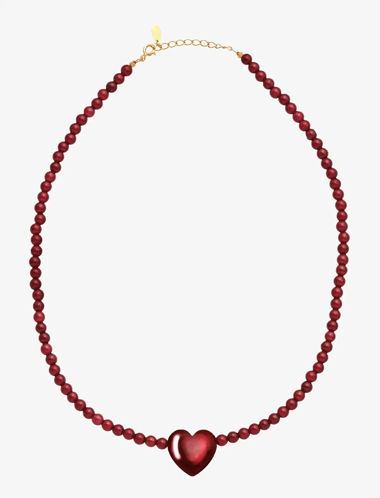 Maanesten - Maroon Heart Necklace - statement-ketten - 1015 - 2