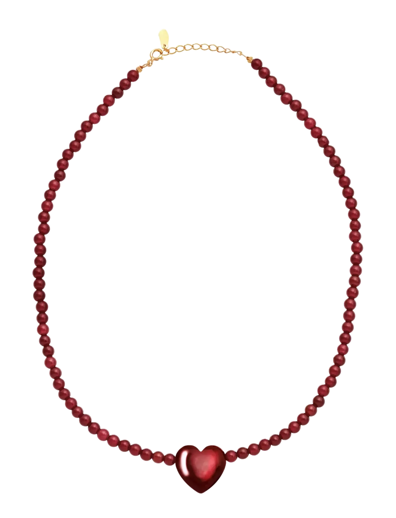 Maanesten - Maroon Heart Necklace - statementhalsband - 1015 - 2