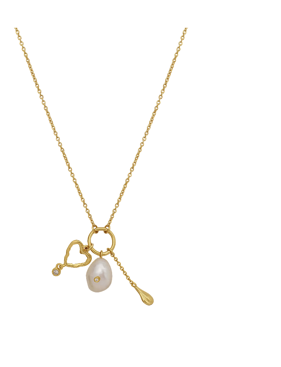 Maanesten - Celine Necklace - perlekæder - gold - 0