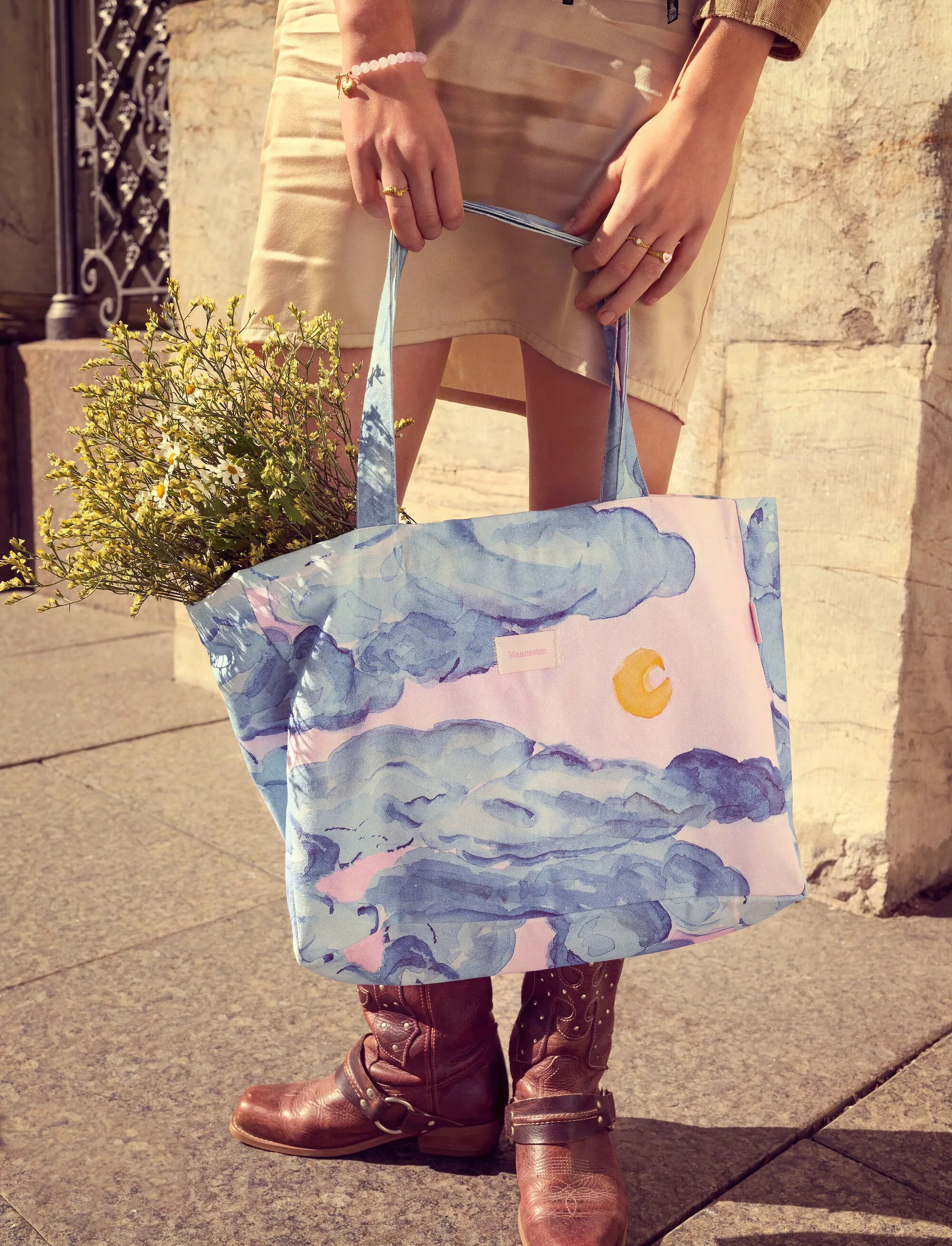 Maanesten - Moonshine Rose Big Canvas Totebag - moonshine rose - 3