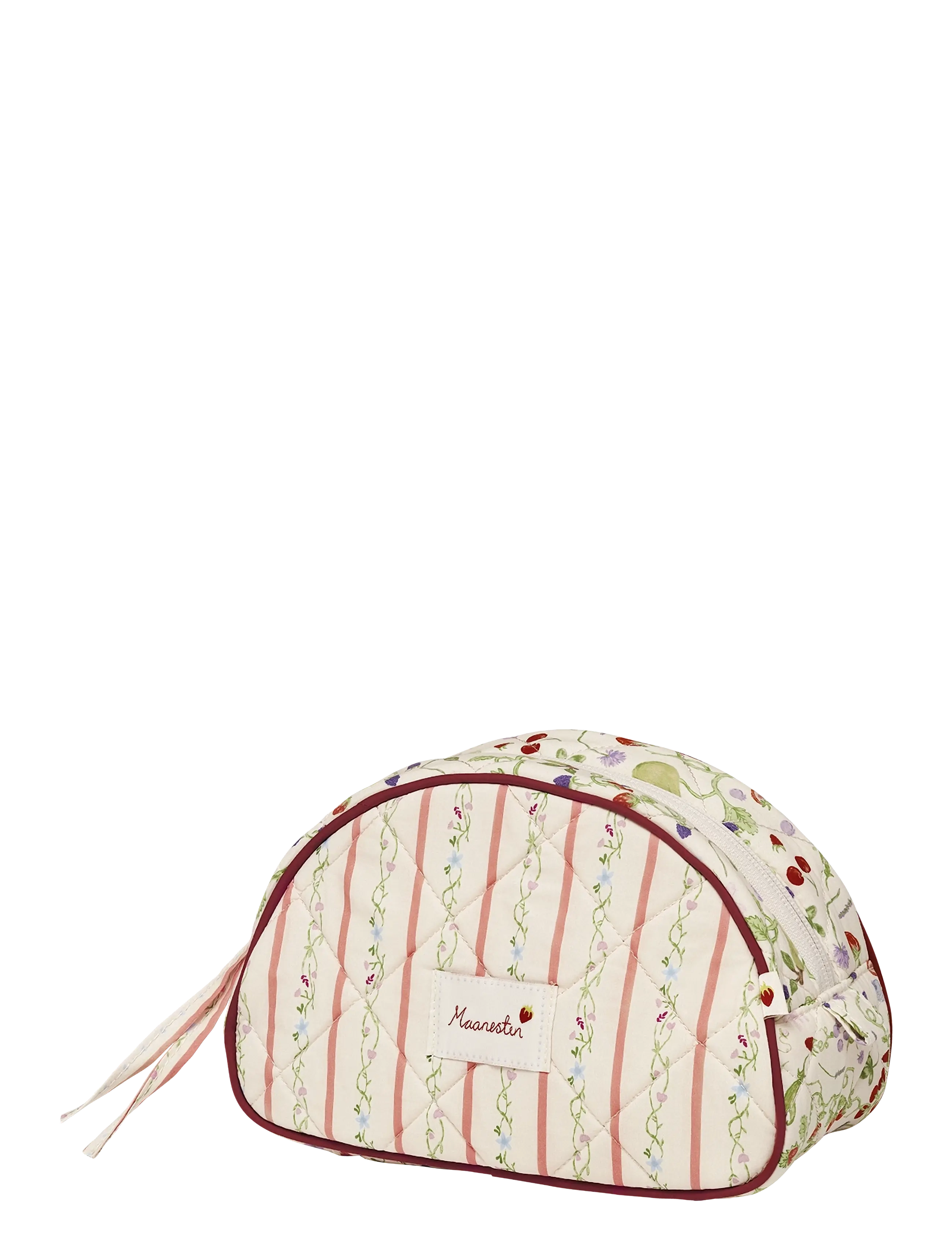 Maanesten Makeup Bag Medium Summer Stripes Peach - Skønhed - PEACH / cream