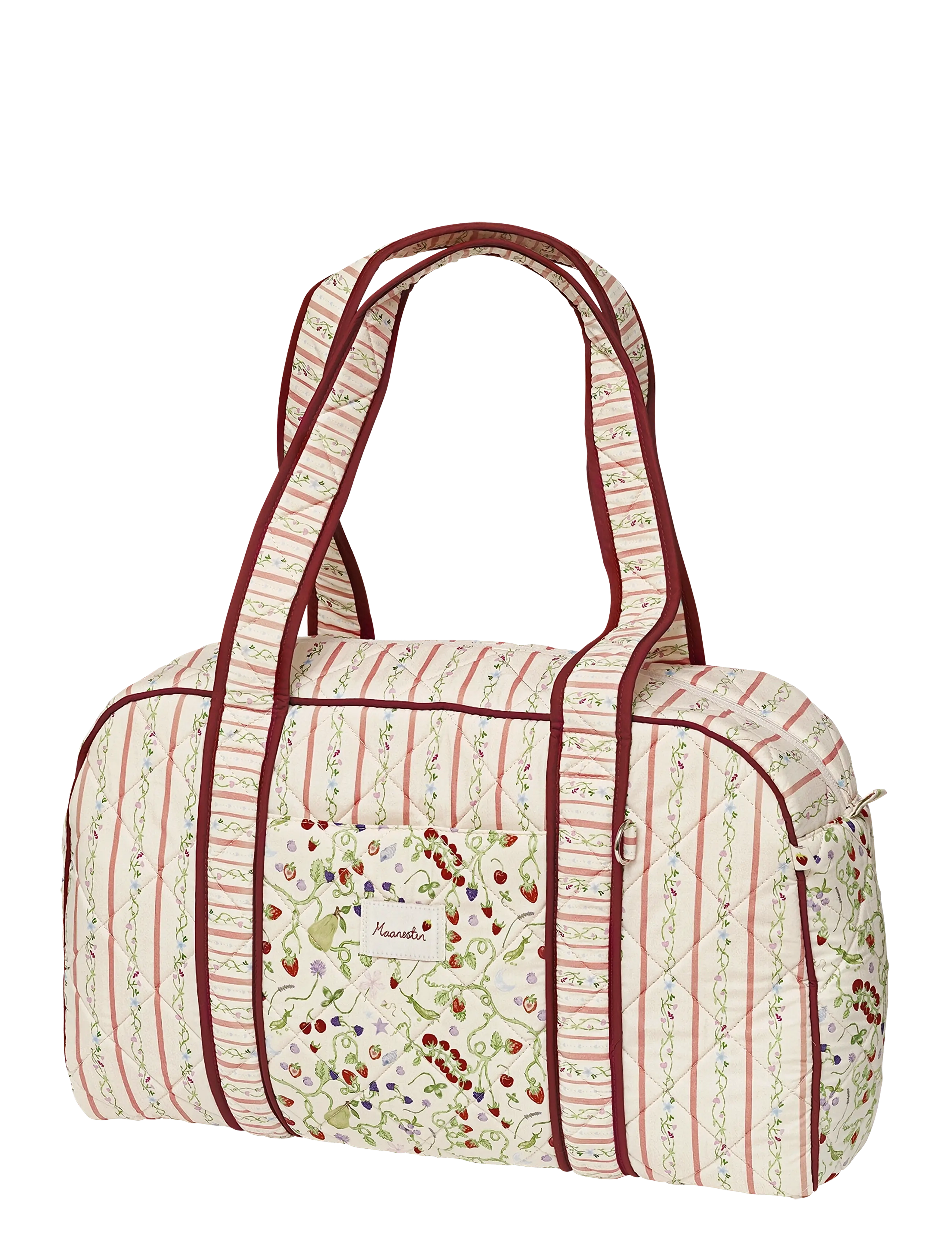 Maanesten Suvi Quilted Bag Summer Stripes Peach - Weekender - PEACH / cream