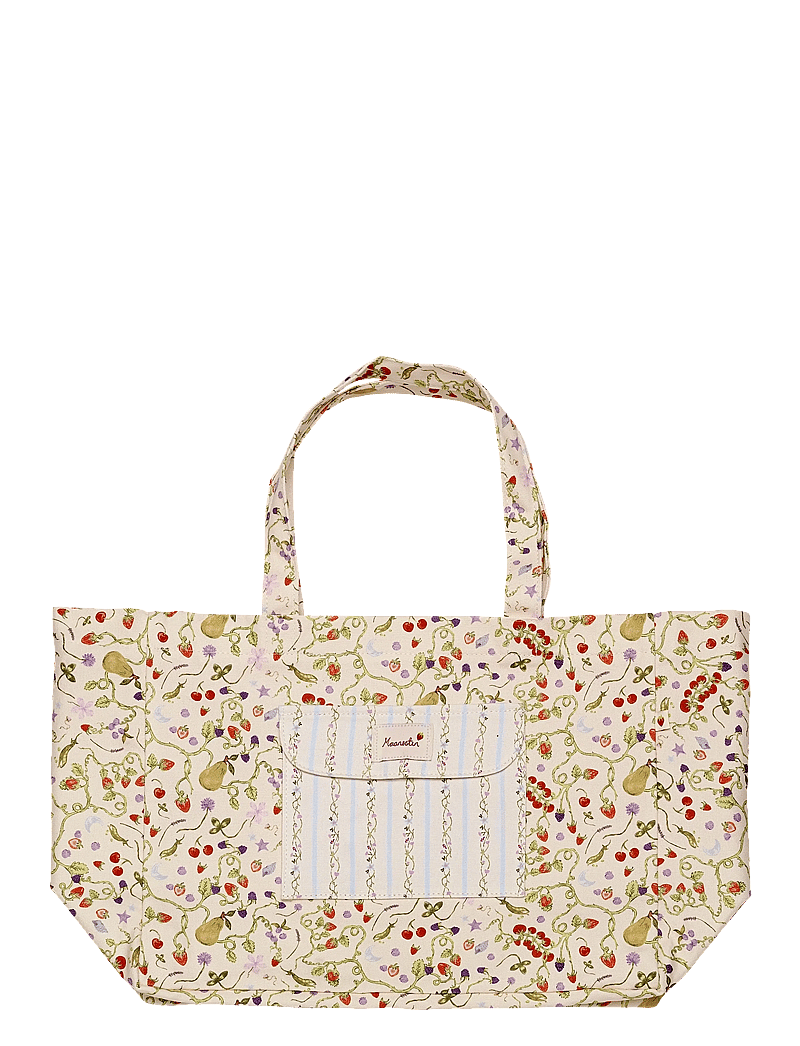 Maanesten - Big Canvas Totebag Garden Magic Ivory - tote bags - ivory - 0