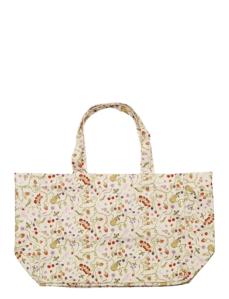 Maanesten - Big Canvas Totebag Garden Magic Ivory - tote bags - ivory - 1