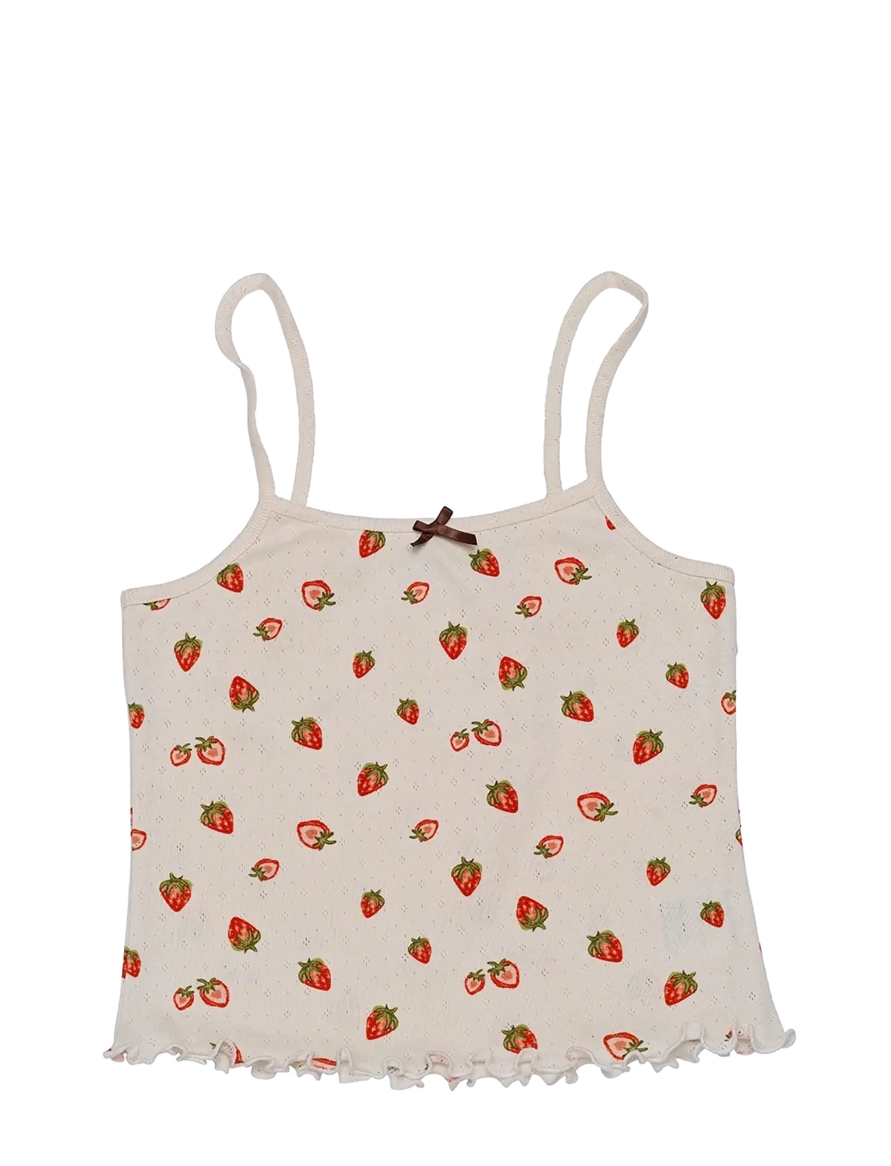 Maanesten Fei Pointelle Top - New arrivals - STRAWBERRY GARDEN WHITE / cream