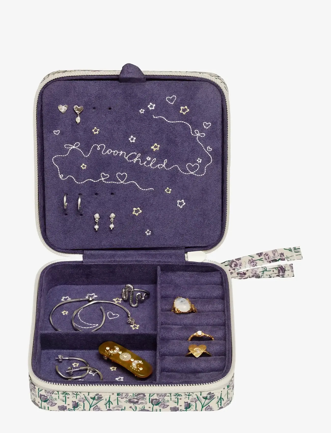 Maanesten - Amelia Jewelry Box Sky Purple heart - smyckeskrin - purple - 5