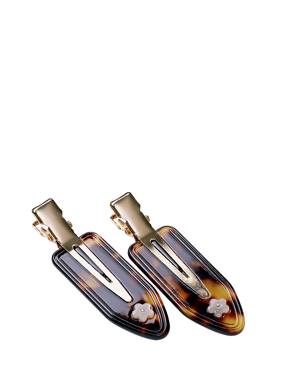 Maanesten - Frea Hair Clip Set Dark Tortoise - haarspangen - dark tortoise - 1