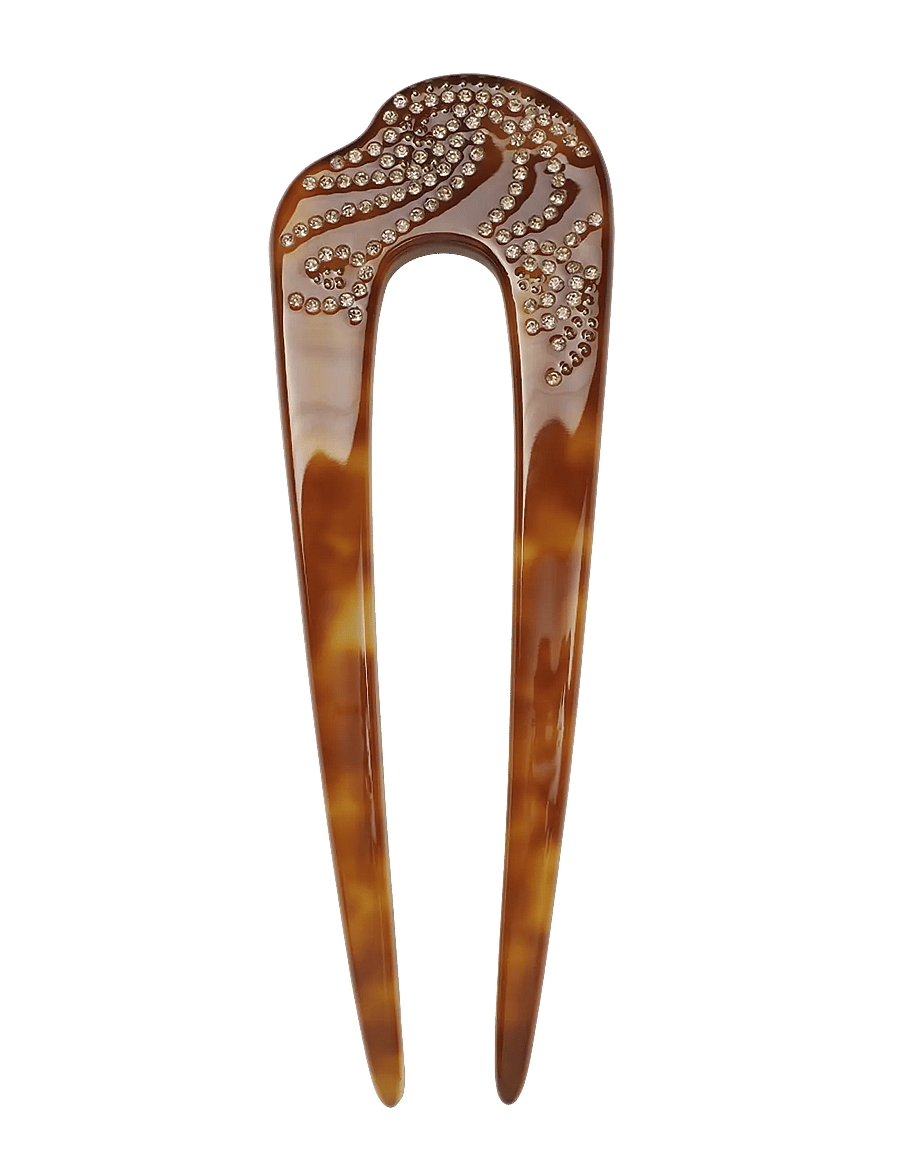 Maanesten - Madi French Hair Pin Tortoise Shell - hårnåle - tortoise shell - 0