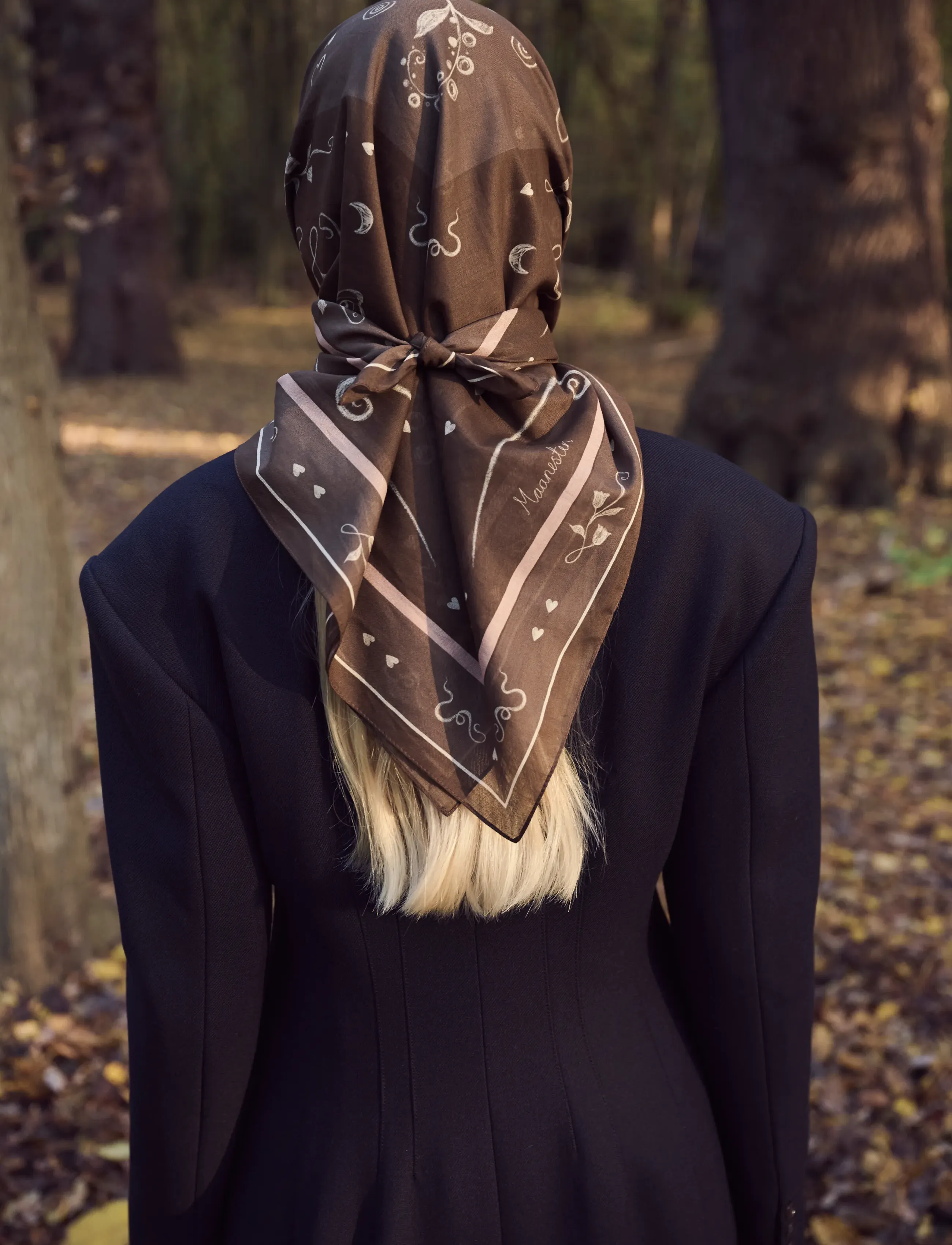 Maanesten - Olena Scarf 53x53 Brown - lowest prices - brown - 4