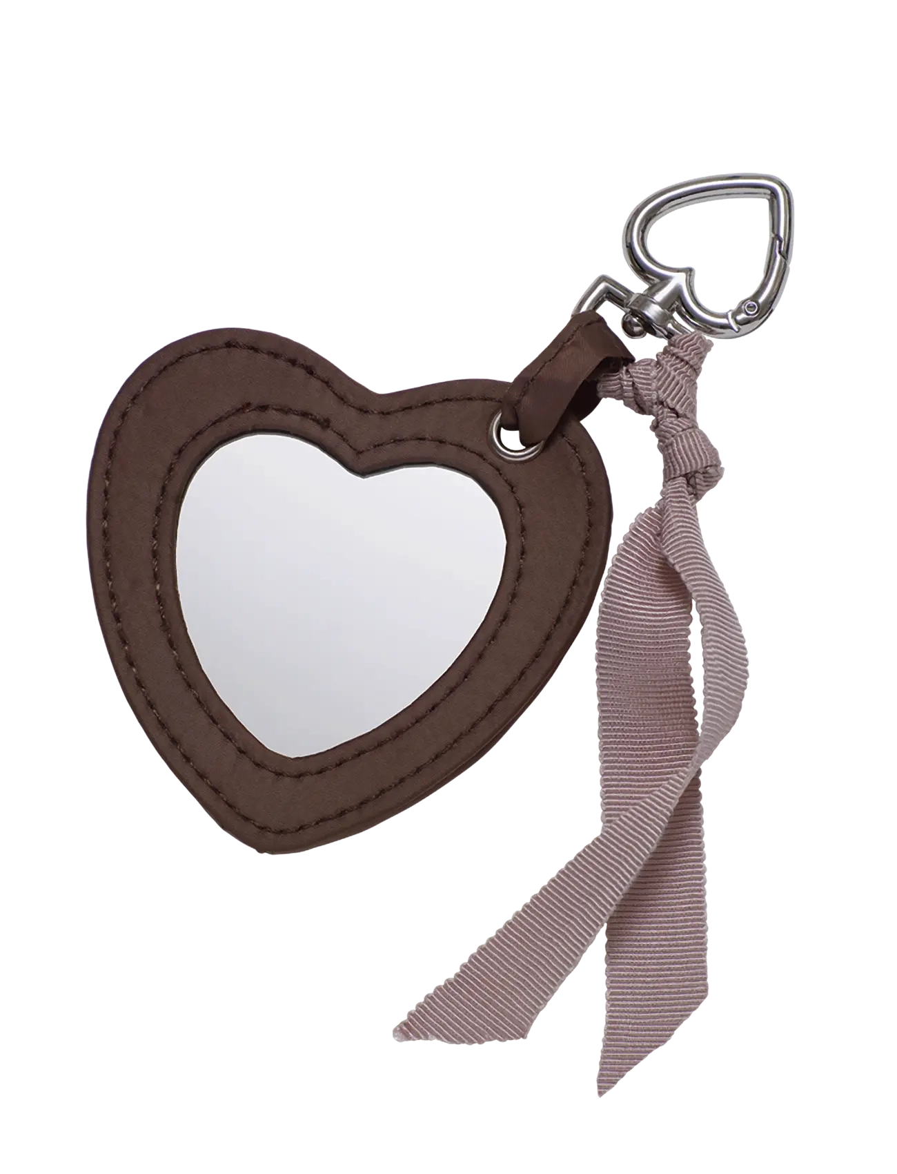 Maanesten Heart Mirror Keychain Brown - Maanesten - BROWN / brown