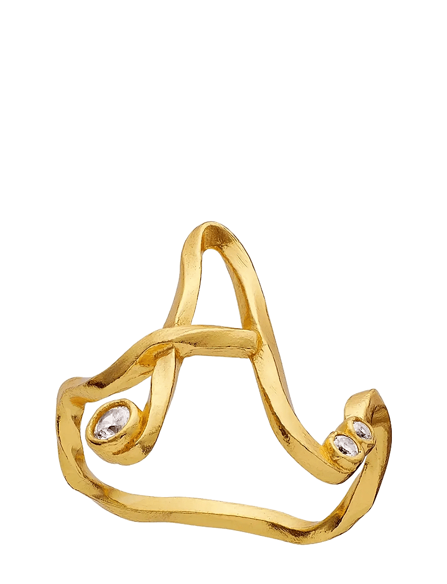 Maanesten - A Alphabet Ring - ringen - gold - 1